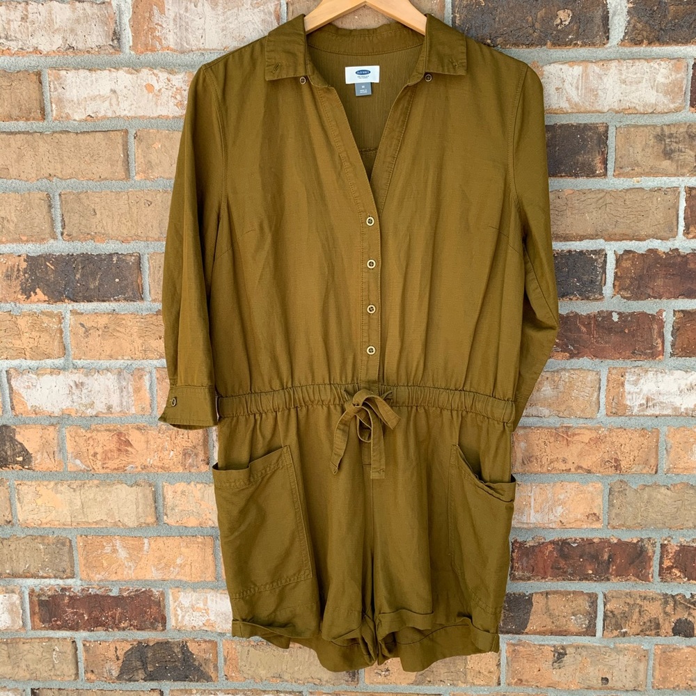 Old Navy Army Olive green Romper Medium